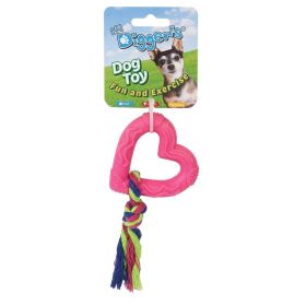 DGR TPR Heart & Rope Dental Toy for Small Dogs