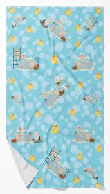 White Pekingese Bath Towel Large Oversized Plush Fitness Body Towel, Ultra Soft Absorbent Quick Drying, 42"L x 24"W