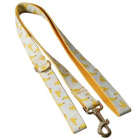 Fruitful Adventures Dog Leash Pet Collar (Size-Style: L-Leash, Color: Yellow)