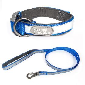 Reflective Full Neck Traction Set For Stylish Dogs (Color: Blue, size: S)