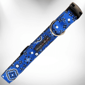 Premium Performance Bandana Dog Collars by Walk-e-Woo (Size-Pack Of: Xs 5/8" Width Fits 8-12" Neck-1, Color: Blue)