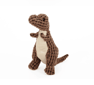 Giant Fleece Dinosaur Interactive Dog Toy With Squeakers - Perfect For Large Dogs! (Color: Light Brown, size: 25Cm)