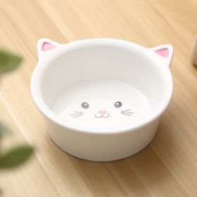 Ceramic Small Cat Face Shape Pet Food Bowl Cat Bowl Dog Bowl Universal And Easy To Clean (Style: Pots)